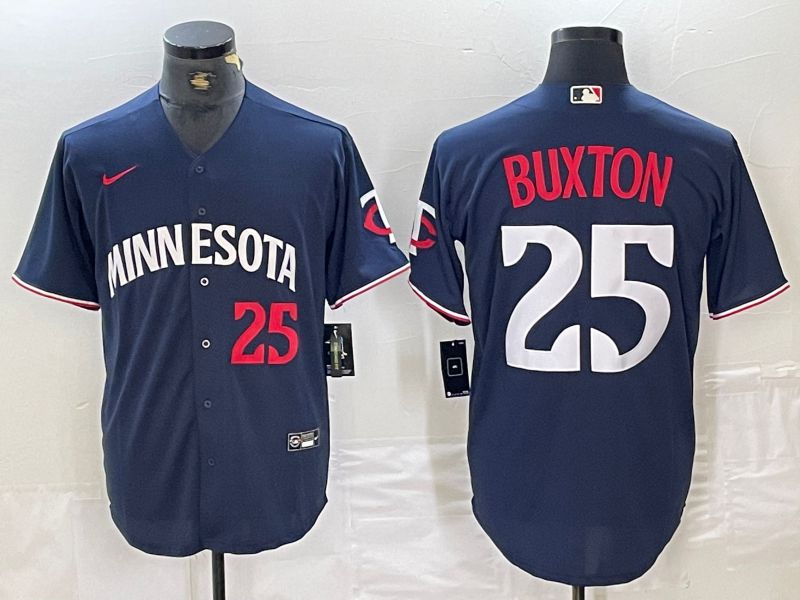 Men Minnesota Twins #25 Buxton Blue 2024 Nike Game MLB Jersey style 1->->MLB Jersey